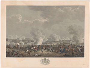 ウォータールーの戦い、1815 1815 年のウィリアム 1 世のブリュッセル到着と就任式、およびカトル ブラとワーテルローの戦いを描いた 12 枚のプレート (シリーズ タイトル)