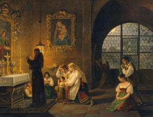 イタリアの教会の内部 作： Johann Nepomuk Schödlberger