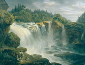 グムンデン近くのトラウンフォール 作： Johann Nepomuk Schödlberger