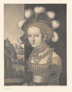 未知の若い女性の肖像 ボワセレ兄弟のコレクションからの作品（シリーズタイトル） Galerie des Frères Boisseree (シリーズタイトル) 作： Johann Nepomuk Strixner