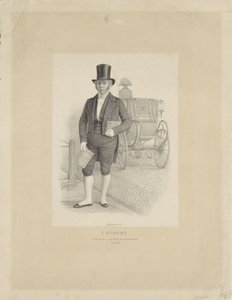 馬車を持つ J. ロバートの肖像 J. Robert (オブジェクトのタイトル) 作： Johann Peter Berghaus