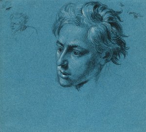 「チロルの自由の戦いのシーン」のヘッド スタディ 作： Johann Peter Krafft