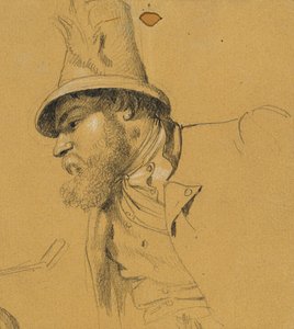 「チロルの自由の戦いのシーン」のヘッドスタディ 作： Johann Peter Krafft