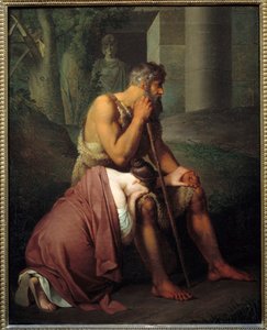 オイディプスとアンティゴネ」 ヨハン・ペーター・クラフト（1780-1856）の絵画（ec.all.） 1809 Sun.0.53×0.66m