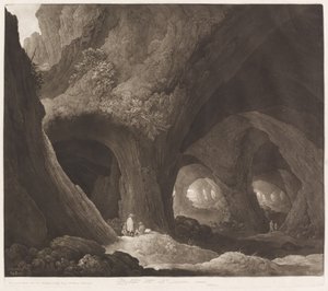 巨大な洞窟の旅人 作： Johann Peter Pichler, after Guillam Dubois