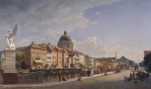 シュロスフライハイトの家の背面図、1855 年 作： Johann Philipp Eduard Gaertner