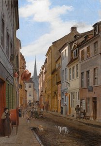 1831年、ベルリンのParochialstrasse。 作： Johann Philipp Eduard Gartner