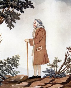 ヴォルテール（1694-1778）の肖像 - ジュネーブのヨハン・フーバーの作品とされる「グワッシュと絹」の作品 作： Johann Rudolph the Elder (attr.to) Huber