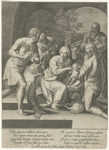 ニッチでの羊飼いの崇拝 作： Johann Sadeler (I)