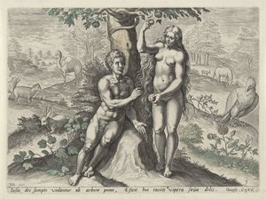 イブはアダムを誘惑します Fall of Man (シリーズタイトル) 作： Johann Sadeler (I)