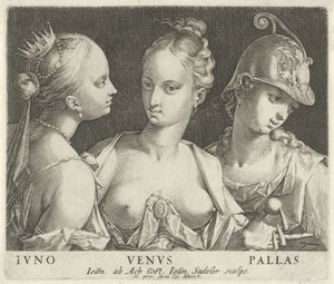 ジュノ、ヴィーナスとミネルバ Ivno Venvs Pallas (オブジェクトのタイトル) 作： Johann Sadeler (I)