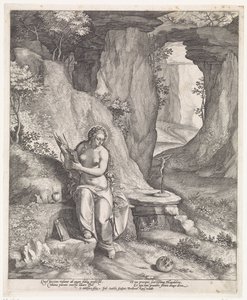洞窟のマグダラのマリア 作： Johann Sadeler (I)