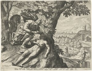 善きサマリア人のたとえ 作： Johann Sadeler (I)