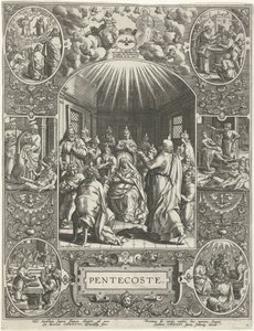 聖霊の注ぎ：ペンテコステ Pentecoste (オブジェクトのタイトル) 4 つの主要なキリスト教の休日 (シリーズ タイトル) 作： Johann Sadeler (I)