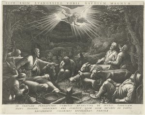 羊飼いへの告知 作： Johann Sadeler (I)