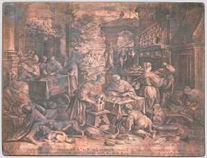 金持ちとラザロの銅版 作： Johann Sadeler I