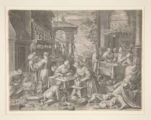 金持ちとラザロ 作： Johann Sadeler I