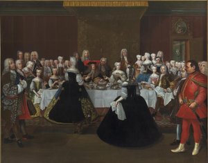 ドイツ皇帝カール 6 世の宮廷での晩餐会 作： Johann Salomon Wahl