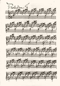 ジーン・セバスティアン・バッハの楽譜のページ（Johann Sebastian Bach