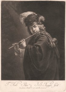 フルートを吹く少年 作： Johann Simon Negges