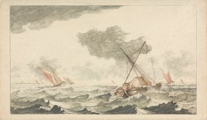 城、遺跡、海景 - 6色の彫刻 作： Johann Teyler