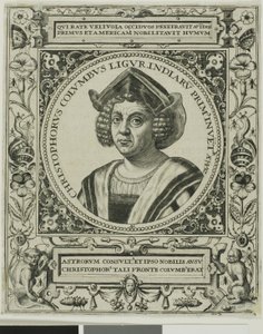 クリストファー・コロンブス（テオドール・デ・ブライ著『アメリカ』第5巻より 作： Johann Theodor de Bry