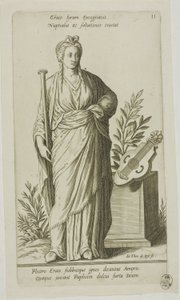 Erato, Muse of Lyric Poetry, プレート 11 from Parnassus Biceps 作： Johann Theodor de Bry