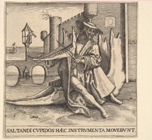 顎骨でバイオリンを弾く金持ち。 作： Johann Theodor de Bry