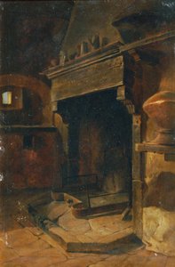 暖炉のあるインテリア 作： Johann  Till der Jüngere