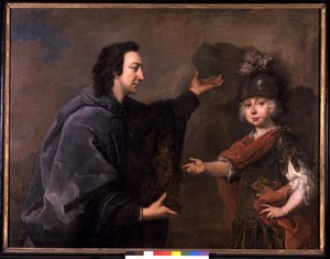 遺伝性のフリードリヒ3世王子と彼の教師であるトゥーンのウルリッヒ伯爵 作： Johann Valentin Tischbein