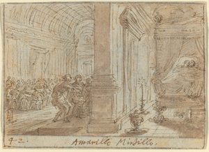 アマリリスとビルベリー、1640年。 作： Johann Wilhelm Baur