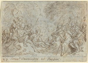 狩人と羊飼いの合唱」1640年 作： Johann Wilhelm Baur