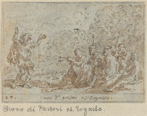 羊飼いとエルガストの合唱、1640年。 作： Johann Wilhelm Baur