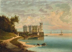 トリエステのミラマーレ城、1868年。 作： Johann Wilhelm Jankowski