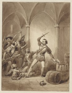1570年、レーヴェステインでのヘルマン・デ・ロイターの死 作： Johann Wilhelm Kaiser (I)