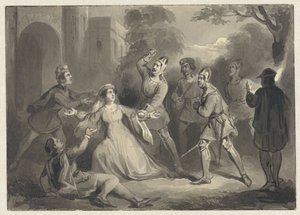 アリダ・ファン・ポールギーストの殺害、1392年 作： Johann Wilhelm Kaiser (I)