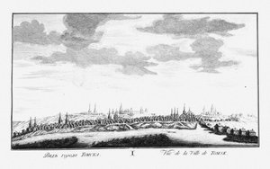 トムスクの眺め、1735年頃 作： Johann Wilhelm Lürsenius