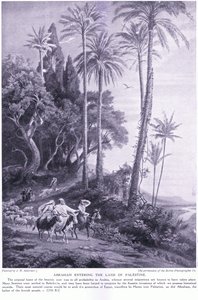 アブラハムが紀元前2250年にパレスチナの土地に入る 作： Johann Wilhelm Schirmer
