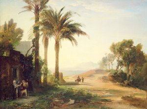 男のエリコへの出発（朝）1856年 作： Johann Wilhelm Schirmer