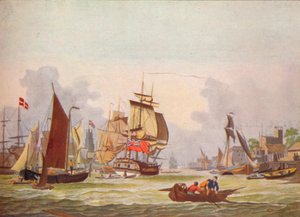 ライムハウスのテムズ川、c1780 作： Johann Ziegler