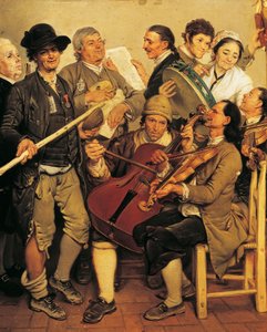 スカルトッチアータ（パルマ近郊のトウモロコシ収穫祭の音楽隊）、ヨハン・ゾファニー（1733-1810）作 作： Johann Zoffany