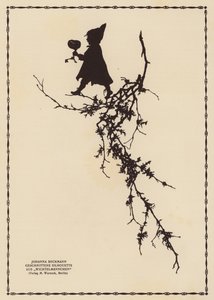 ピクシーのシルエット（リトグラフ） 作： Johanna Beckmann