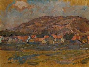 家と山のある風景 作： Johanna Kampmann Freund