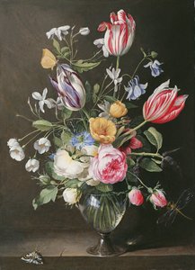 ガラスの花瓶の花 作： Johannes Antonius van der Baren