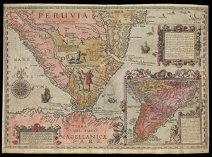 南米ペルー南端 1590年頃（手彩色） 作： Johannes Baptista van the Younger Doetechum