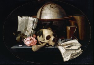 Vanitas Still Life、c.1655（オークパネルに油彩） 作： Johannes Borman