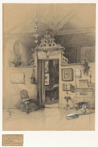 ボズブームのスタジオのゲート 作： Johannes Bosboom (signed by artist)