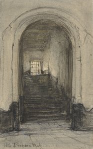 1584 年にウィレム王子が殺害されたデルフトのプリンセンホフの階段 作： Johannes Bosboom