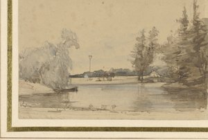 Huis te Leede (?) の池の眺め 作： Johannes Bosboom