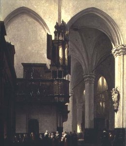 アムステルダムの新教会、1847年頃 作： Johannes Bosboom